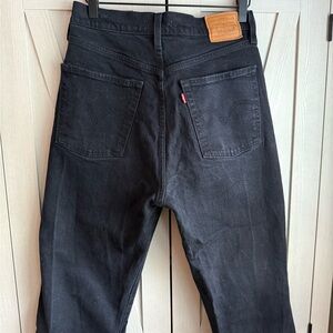 Levi's Ribcage Black Crop Flare Jeans 29